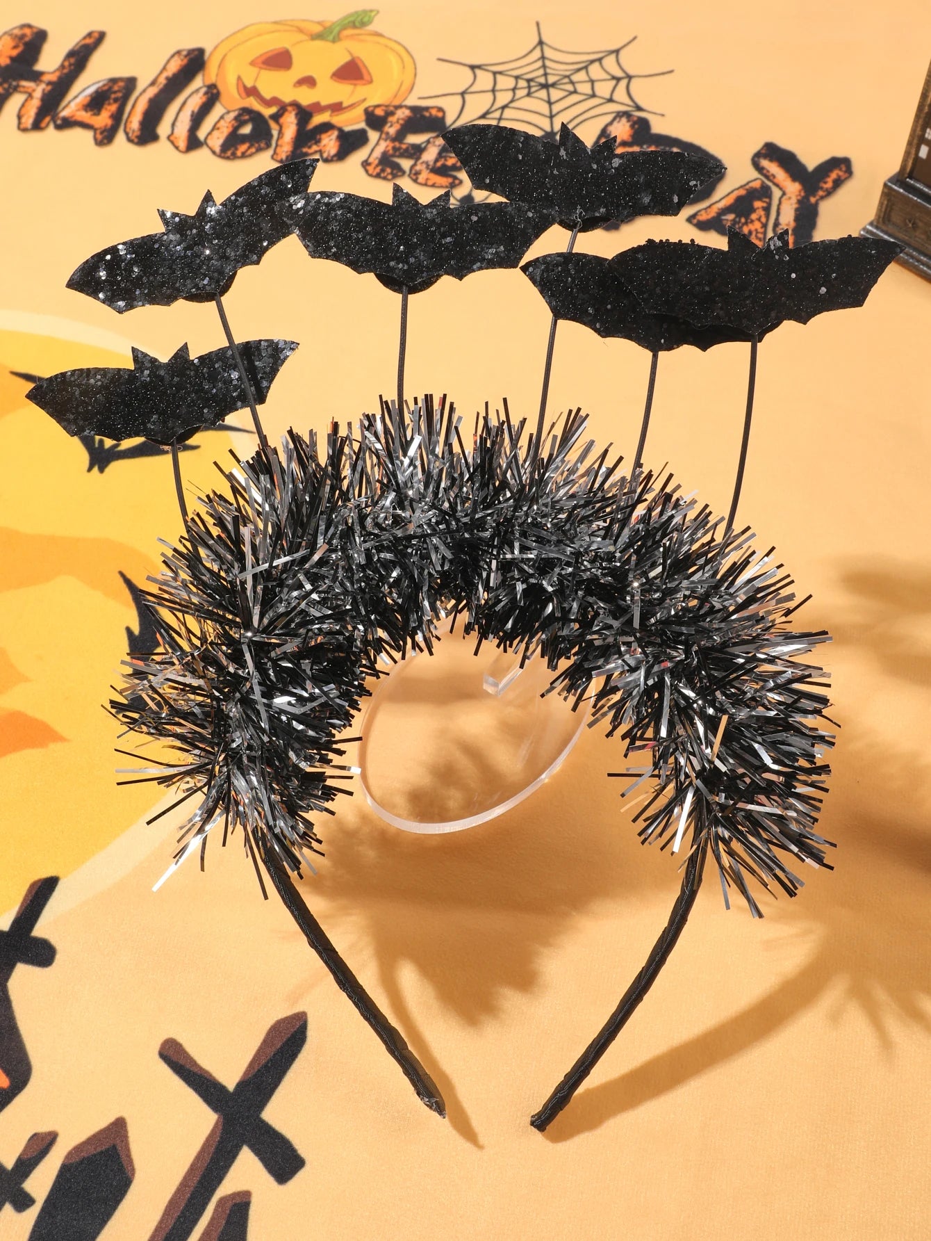 Black Day of the Dead Floral Headpiece – Rose Crown Veil Halloween Mexican Costume Headband