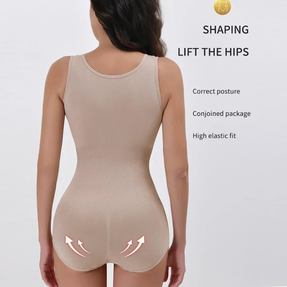 Women’s Bodysuit Shapewear – Zipper & Belt, Tummy Control Body Shaper