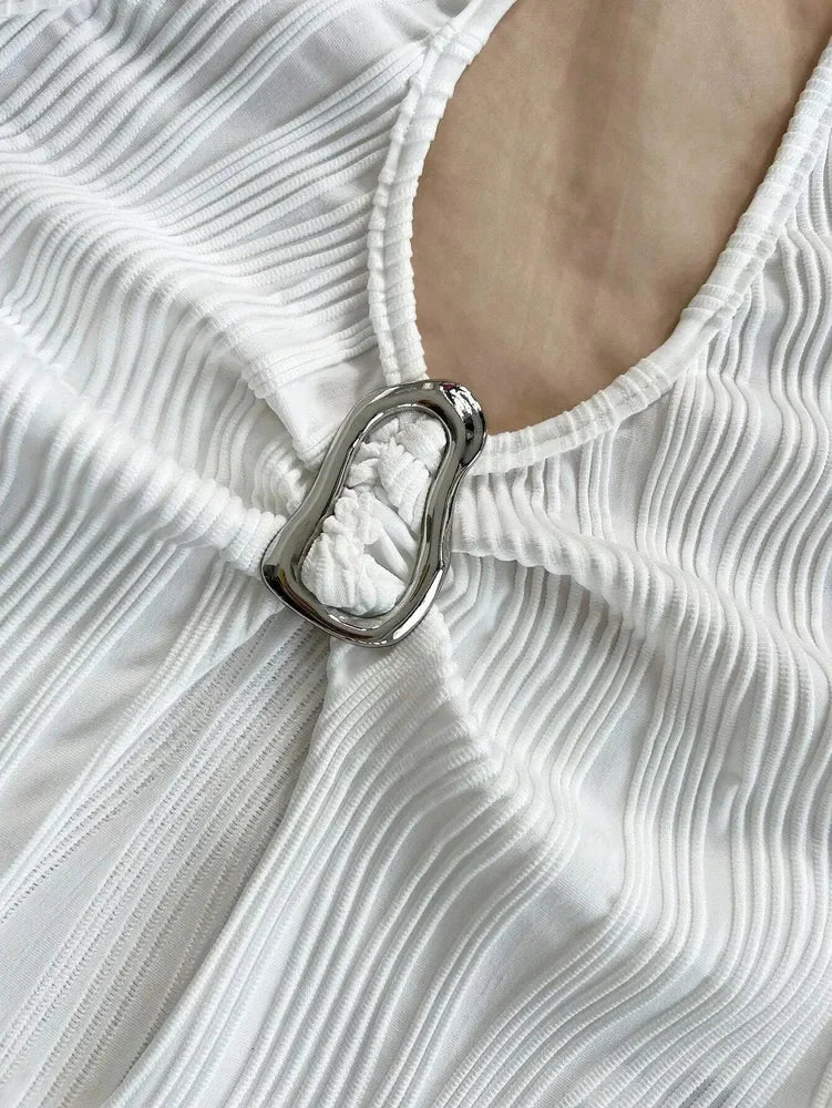 Sexy V-Neck Halter Crop Top – Backless Y2K Summer Style for Women