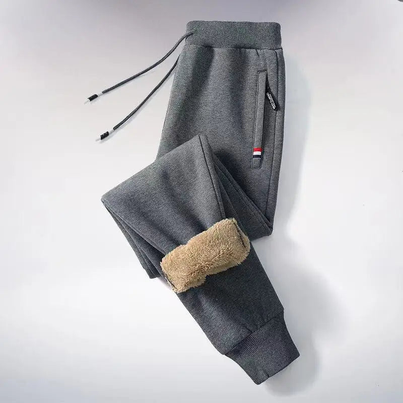 Men’s Warm Fleece Joggers | Winter Lambswool Sweatpants Casual Fit