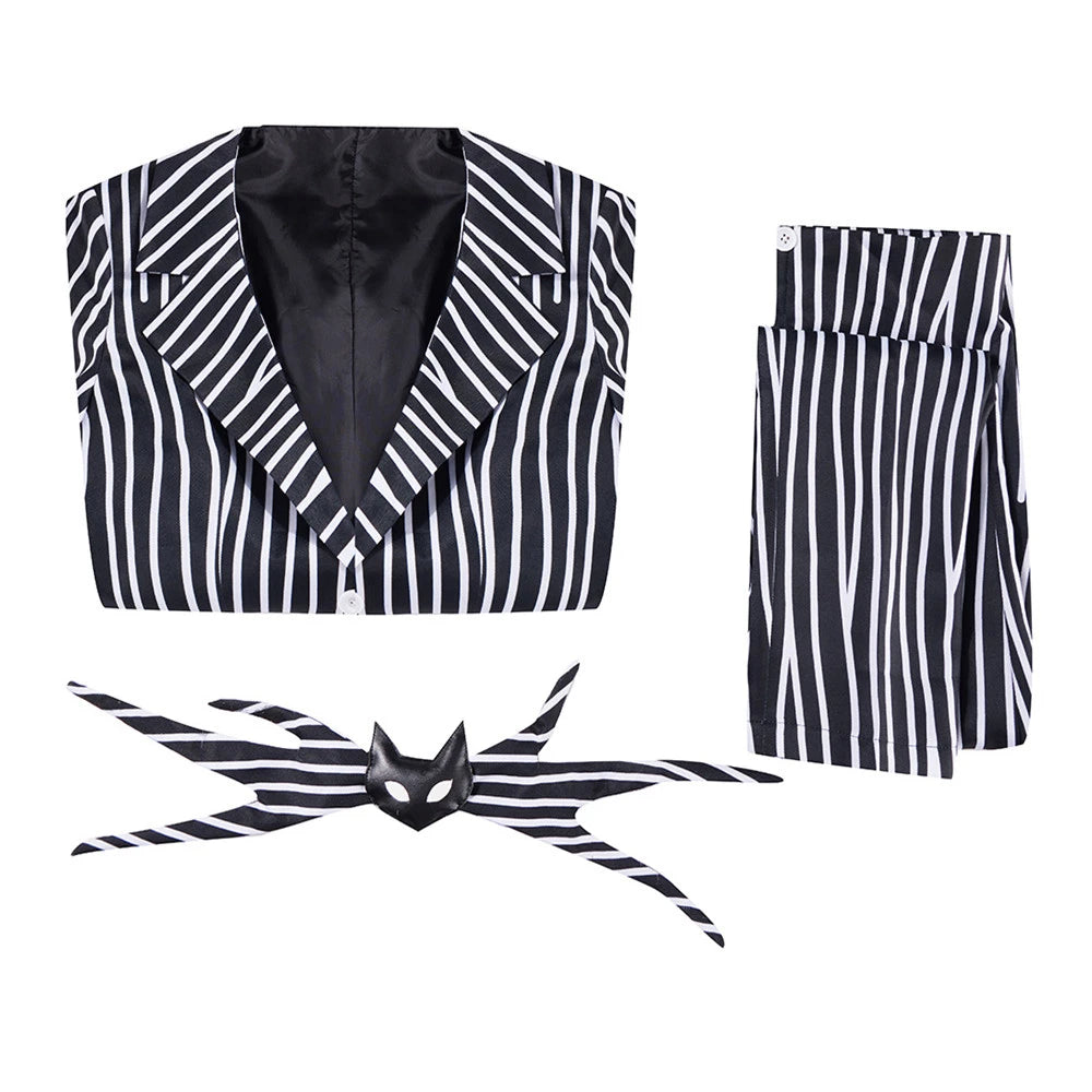 Jack Skellington Cosplay Costume – Striped Top & Pants Outfit for Men and Women