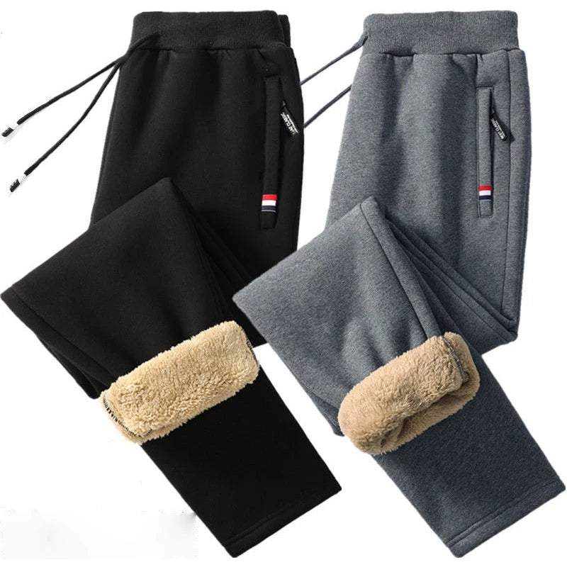 Men’s Warm Fleece Joggers | Winter Lambswool Sweatpants Casual Fit