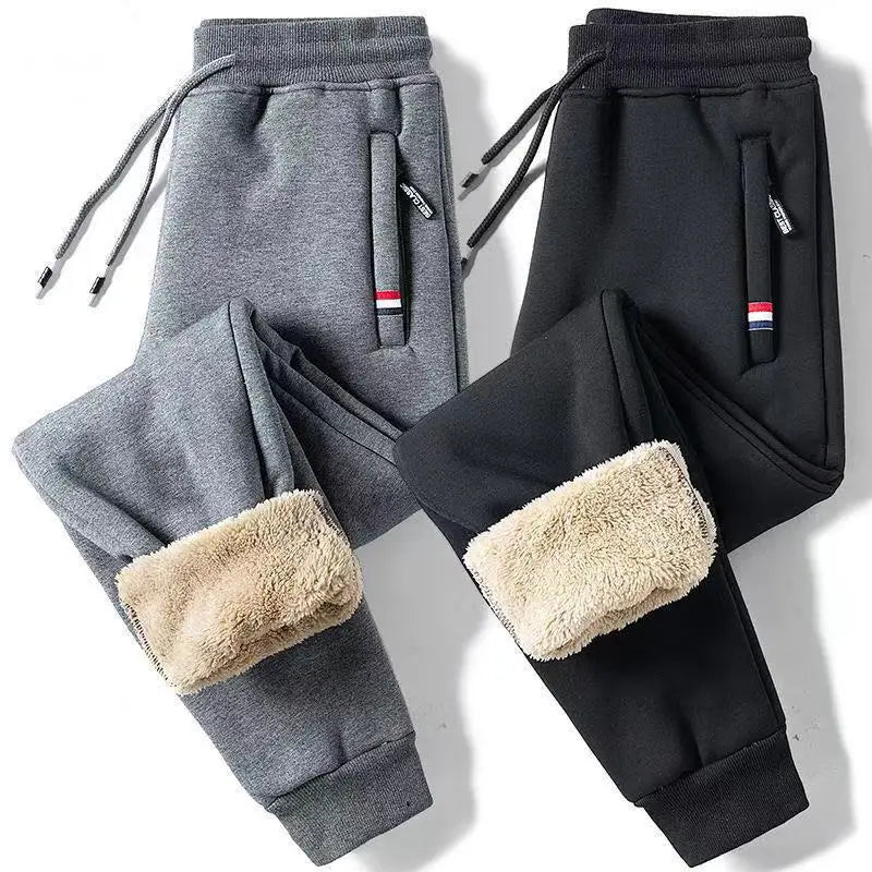 Men’s Warm Fleece Joggers | Winter Lambswool Sweatpants Casual Fit