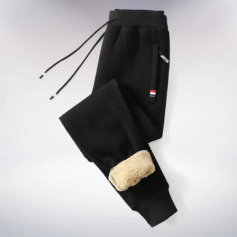 Men’s Warm Fleece Joggers | Winter Lambswool Sweatpants Casual Fit