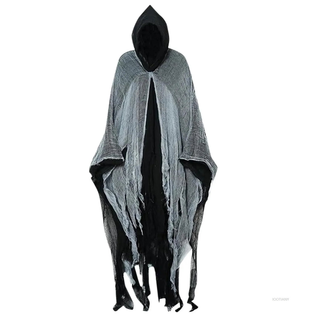 Women’s Witch & Vampire Halloween Costume – Hooded Cloak with Horror Props