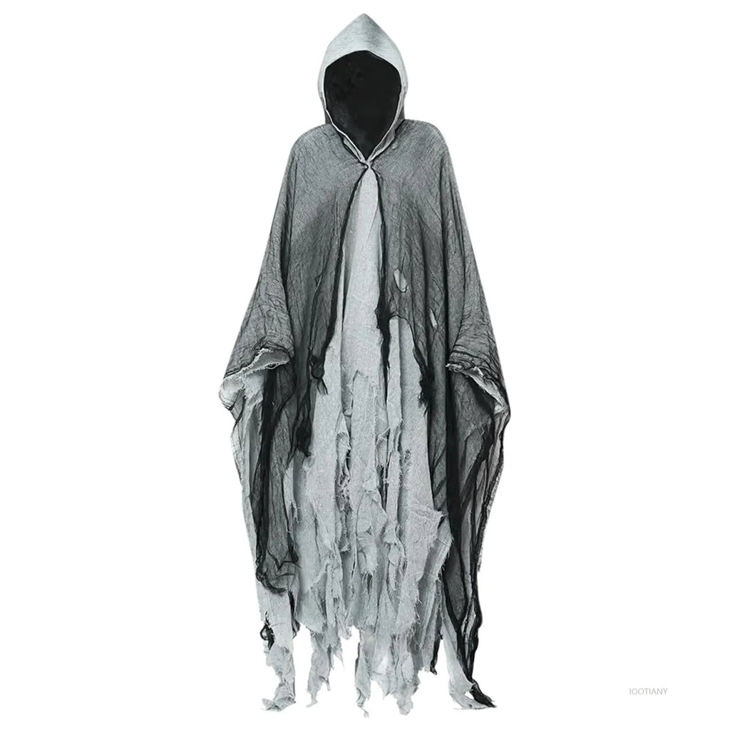 Women’s Witch & Vampire Halloween Costume – Hooded Cloak with Horror Props