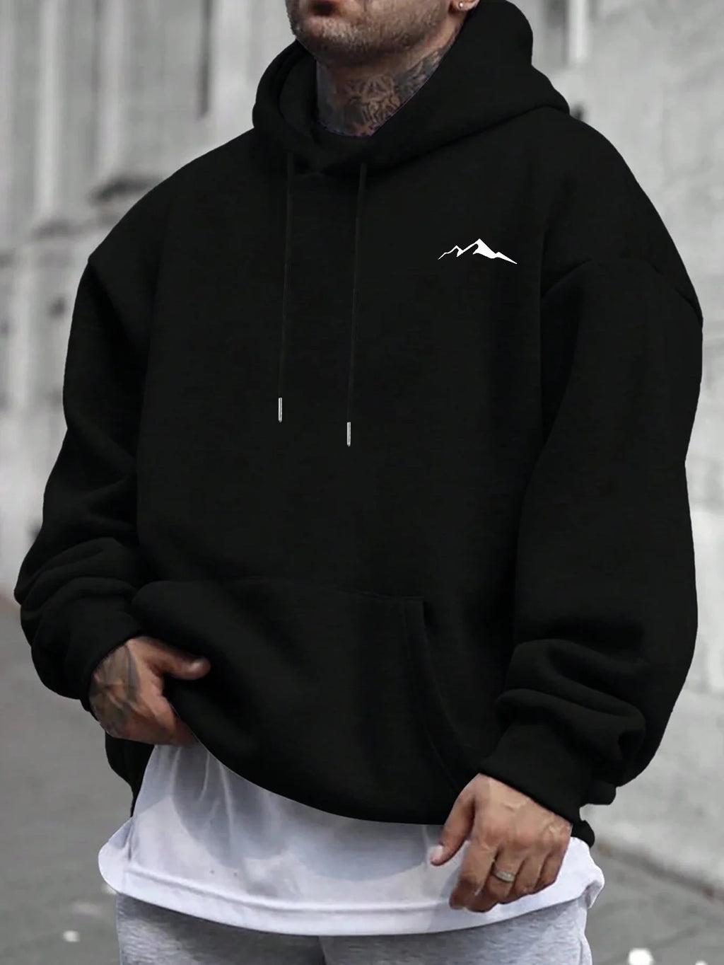 Men’s Printed Hoodie – Loose Hip Hop Street Style Sweatshirt