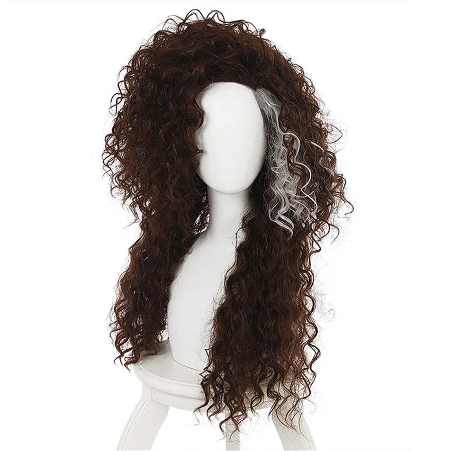 Bellatrix Lestrange Cosplay Wig – Long Brown Mixed Wavy Heat Resistant Wig with Cap