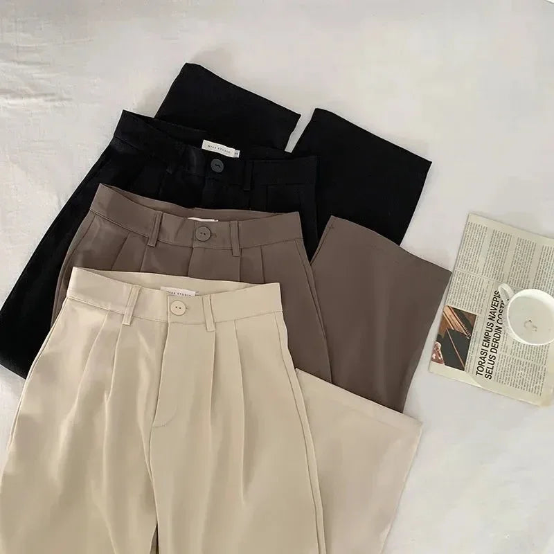 High Waist Straight Office Pants – Korean Style Women’s Fall Trousers