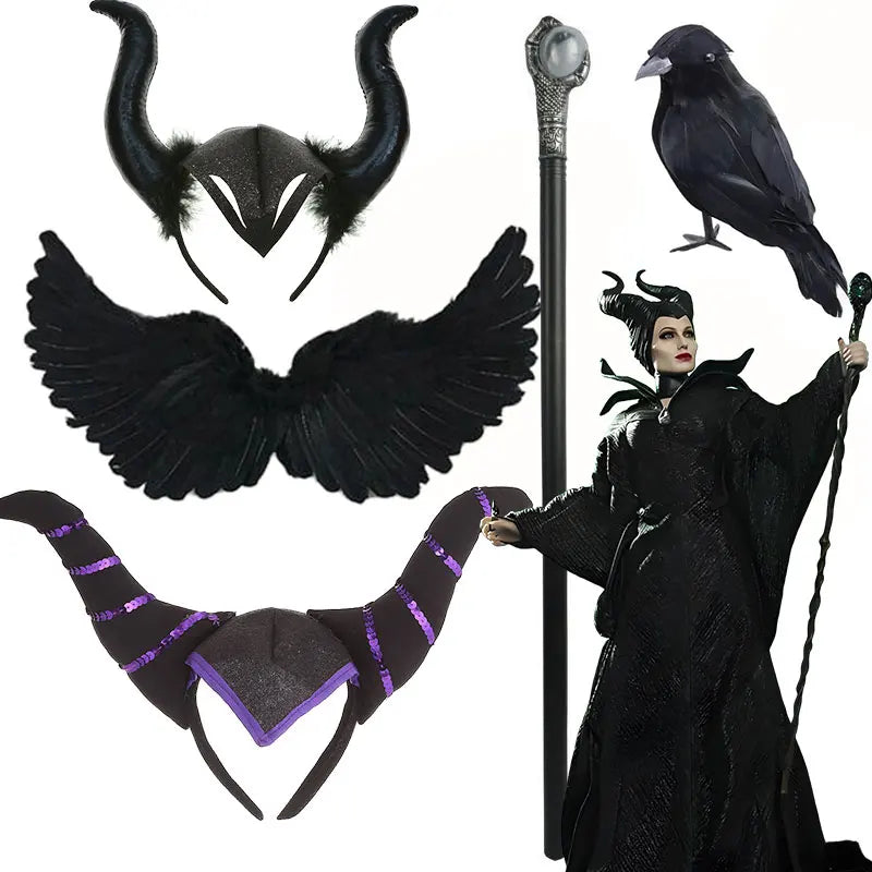 Maleficent Horn Headband – Evil Queen Costume Accessory for Kids & Halloween Cosplay