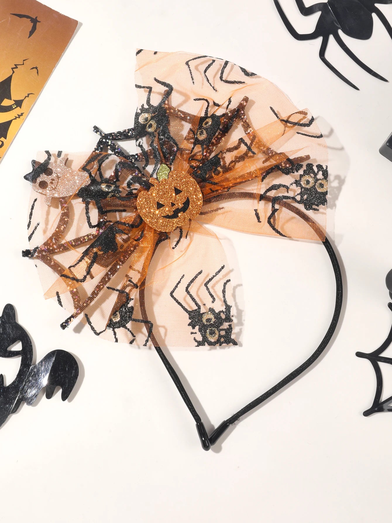 Black Day of the Dead Floral Headpiece – Rose Crown Veil Halloween Mexican Costume Headband