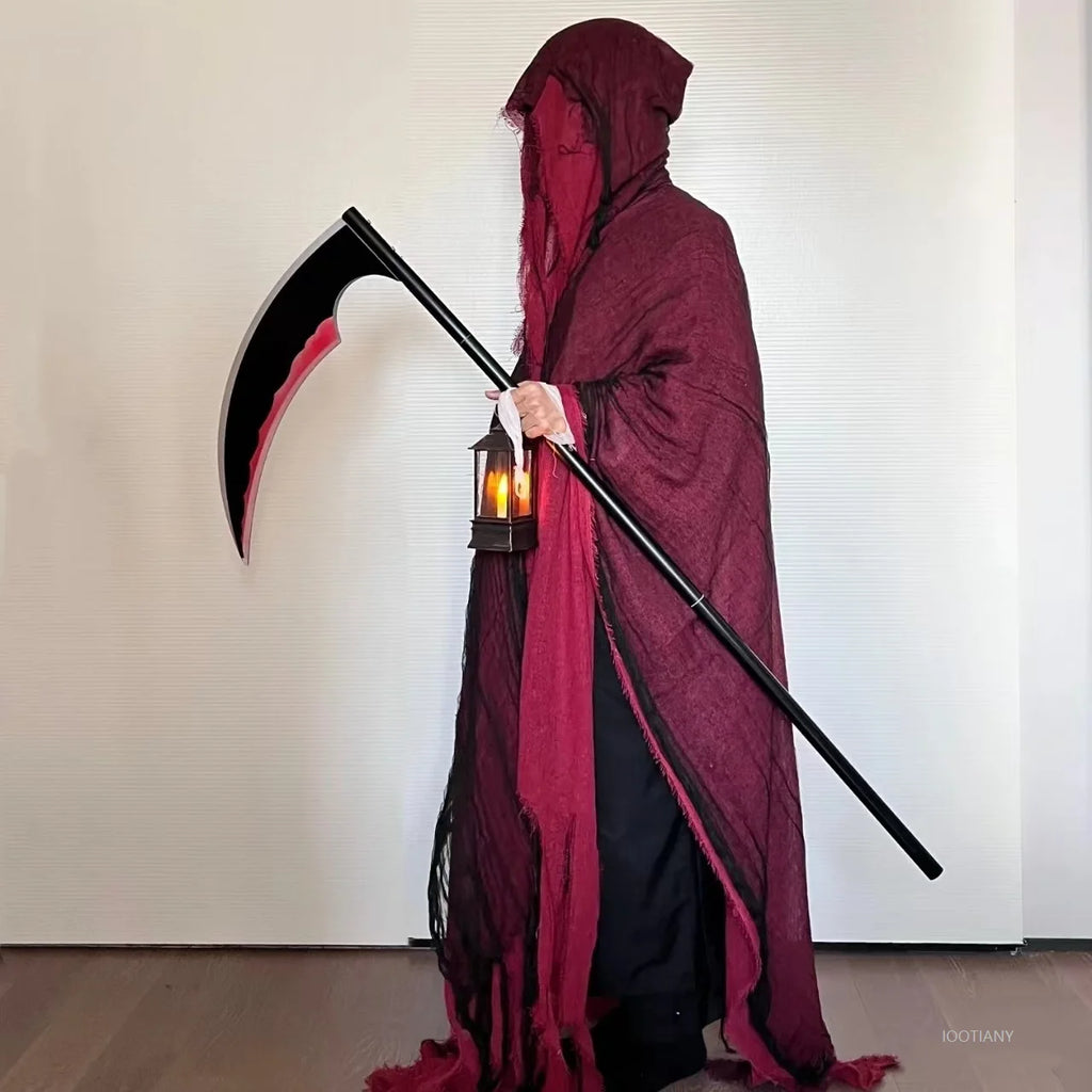 Women’s Witch & Vampire Halloween Costume – Hooded Cloak with Horror Props