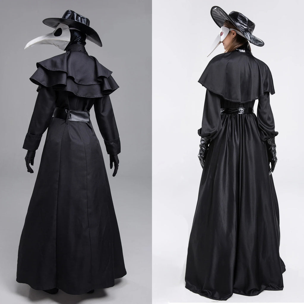 Plague Doctor Cosplay Dress Set – Medieval Punk Birdman Costume with Accessories