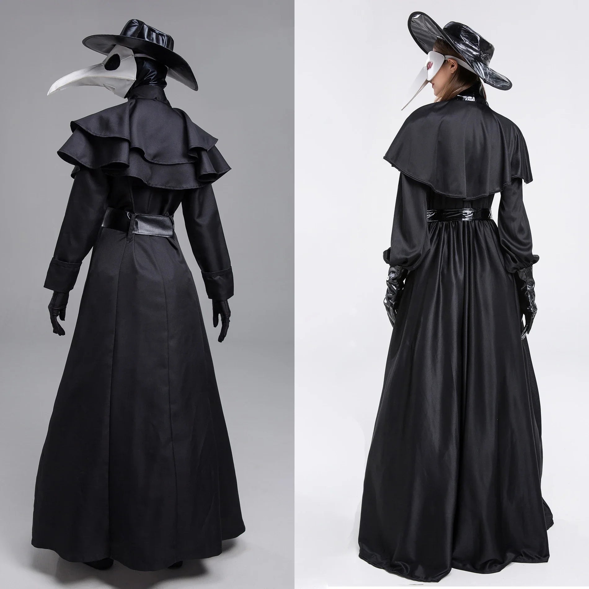Plague Doctor Cosplay Dress Set – Medieval Punk Birdman Costume with Accessories