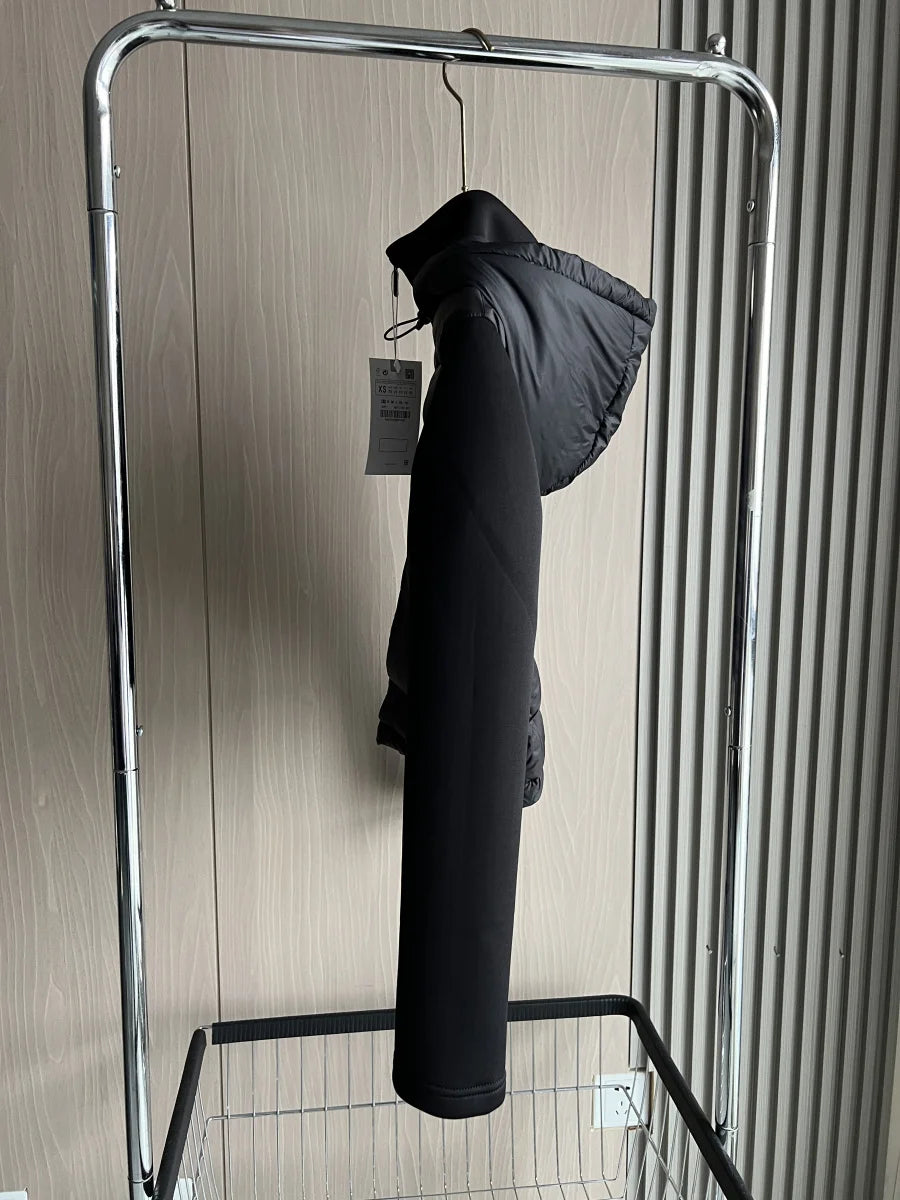 Women’s Lightweight Warm Down Jacket – Long Sleeve Hooded Sports Coat with Zipper