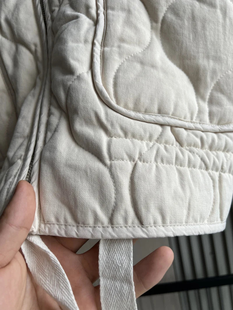 Women’s Quilted Cotton Jacket – Vintage Style with High Collar & Pockets