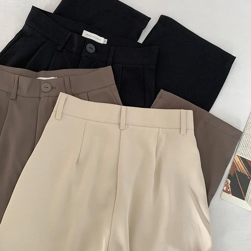 High Waist Straight Office Pants – Korean Style Women’s Fall Trousers